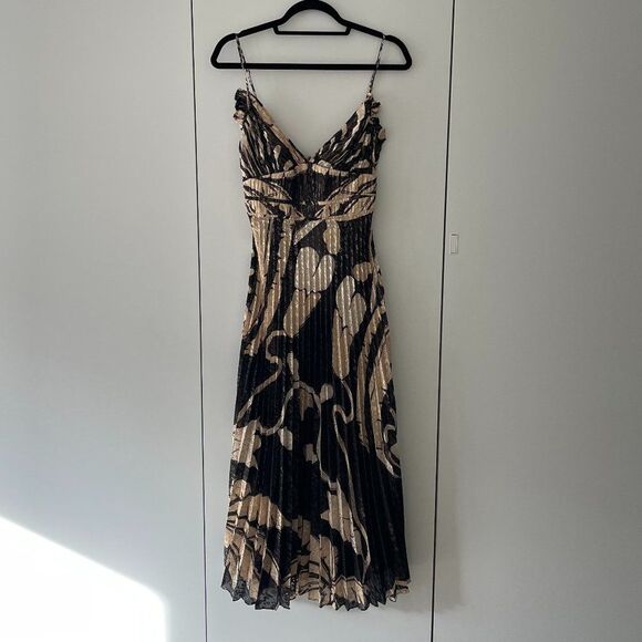 Johanna Ortiz Runway SS22 Espacio Sideral Midi Dress Sheer Caribe Ecru Black 4 - Picture 2 of 11